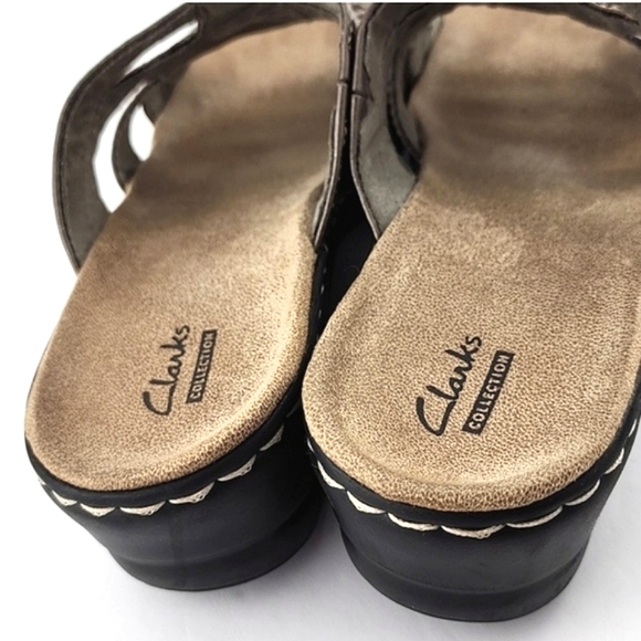 Clarks Bronze Lexi Myrtle 2 Slide On Sandals Ultimate Comfort Lightweight 9.5M - Picture 11 of 16